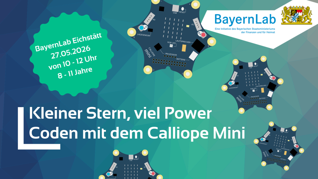 Veranstaltungsposter für den Calliope-Workshop in den Pfingstferien.